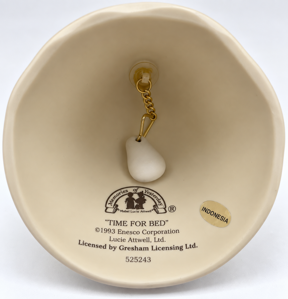 Vintage 1993 Enesco Memories of Yesterday “Time for Bed” Porcelain Bell – Lucie Attwe