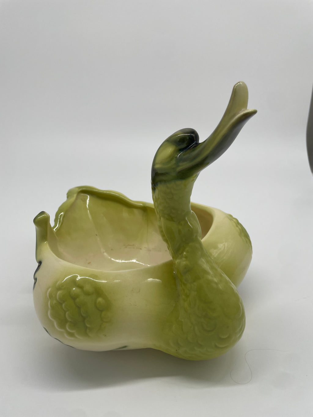 Vintage Hull Pottery Green Swan Planter – Mid-Century Figural Ceramic