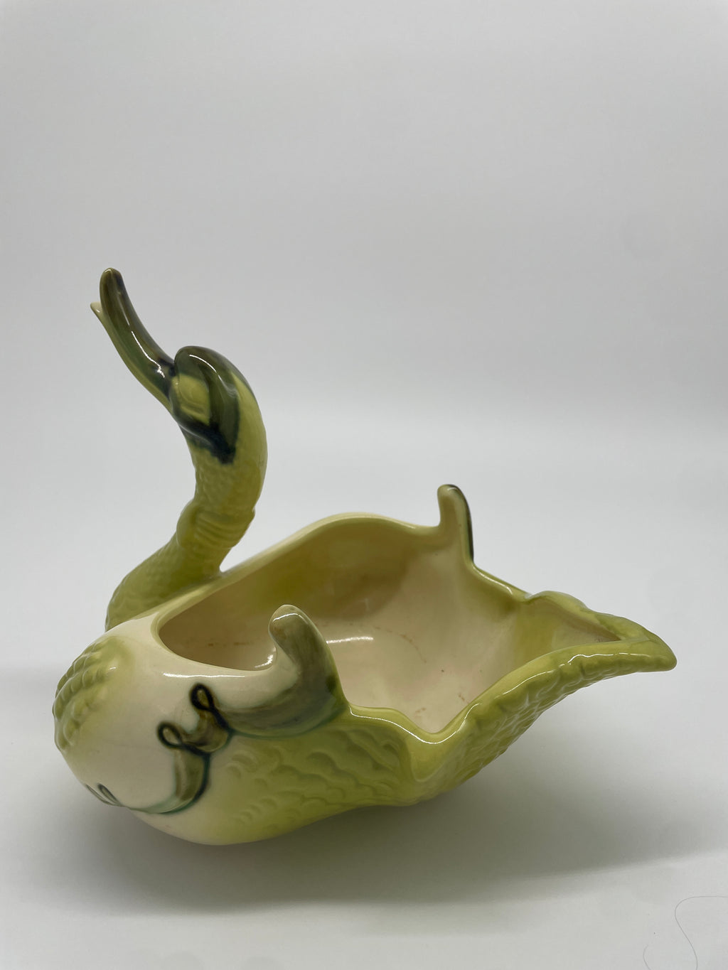 Vintage Hull Pottery Green Swan Planter – Mid-Century Figural Ceramic