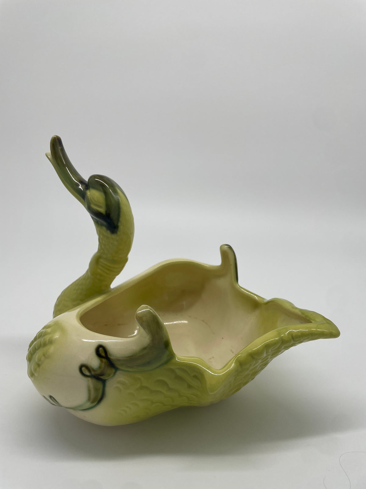 Vintage Hull Pottery Green Swan Planter – Mid-Century Figural Ceramic