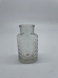 Vintage Clear Glass Bottle with Diamond Lattice & Embossed Tree Medallion