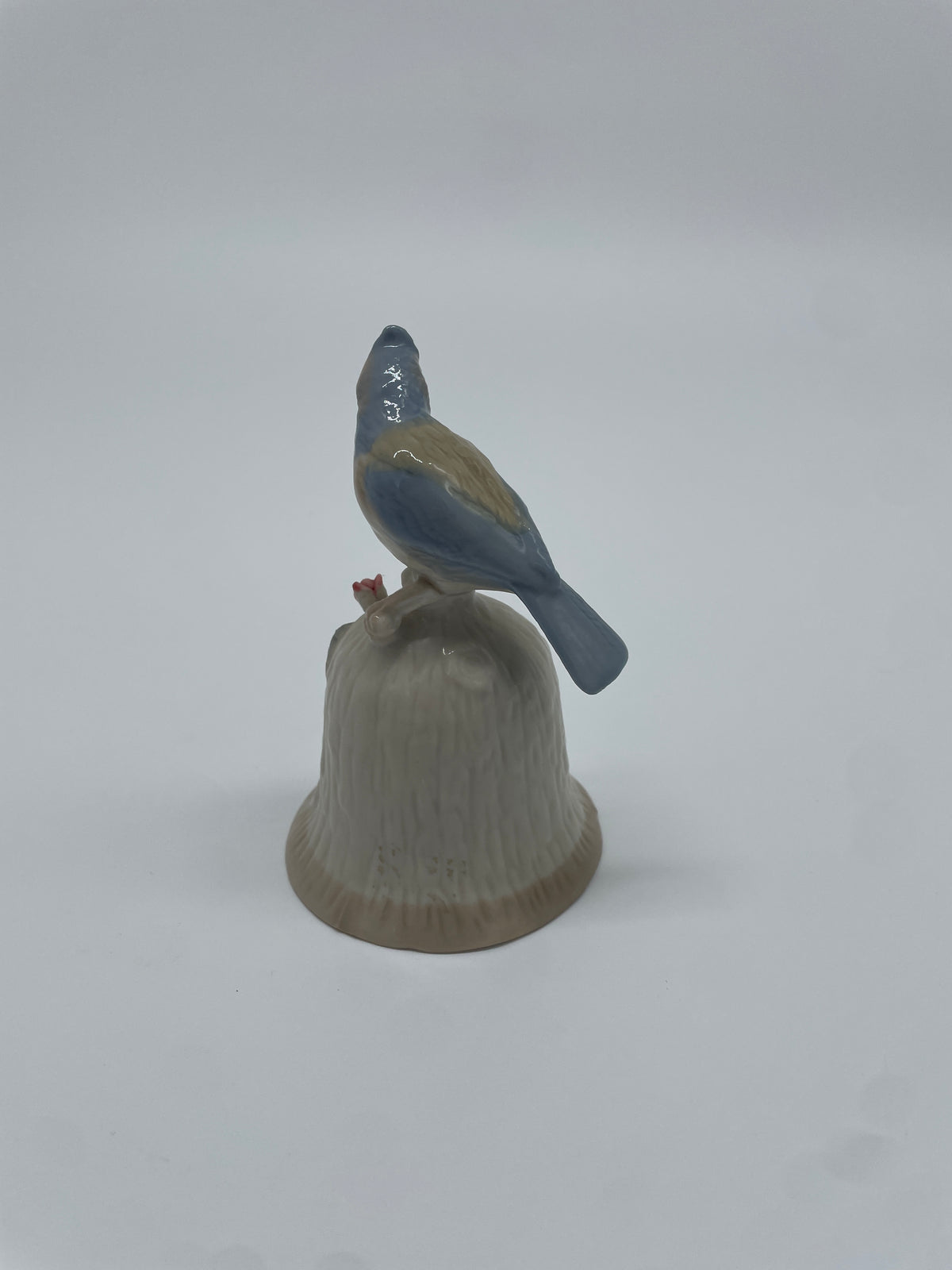 Vintage Porcelain Bluebird & Flowers Decorative Bell
