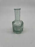 Vintage Pale Green Glass Octagonal Bottle – Long Neck & Rolled Rim
