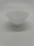 Vintage White Opalescent Milk Glass Scalloped Floral Bowl