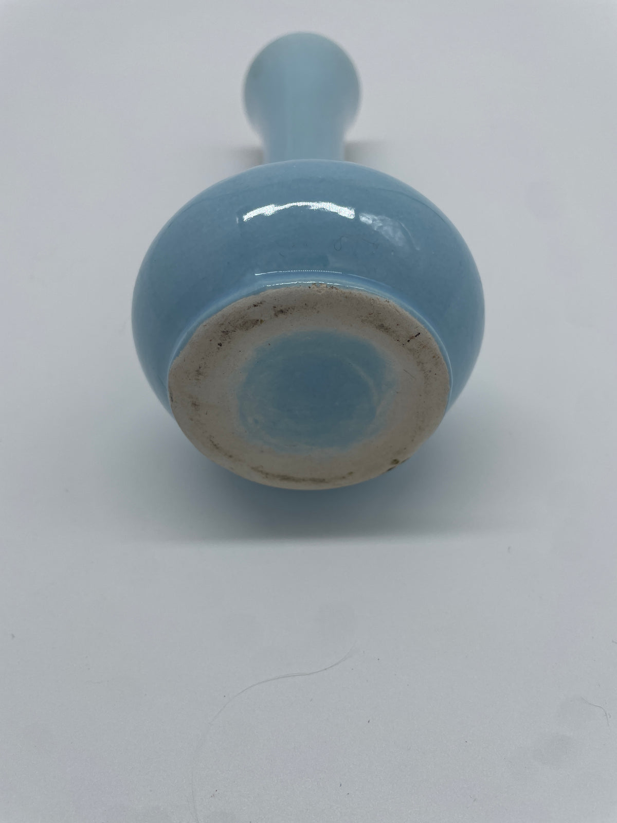 Vintage Powder Blue Ceramic Bud Vase – Long Neck