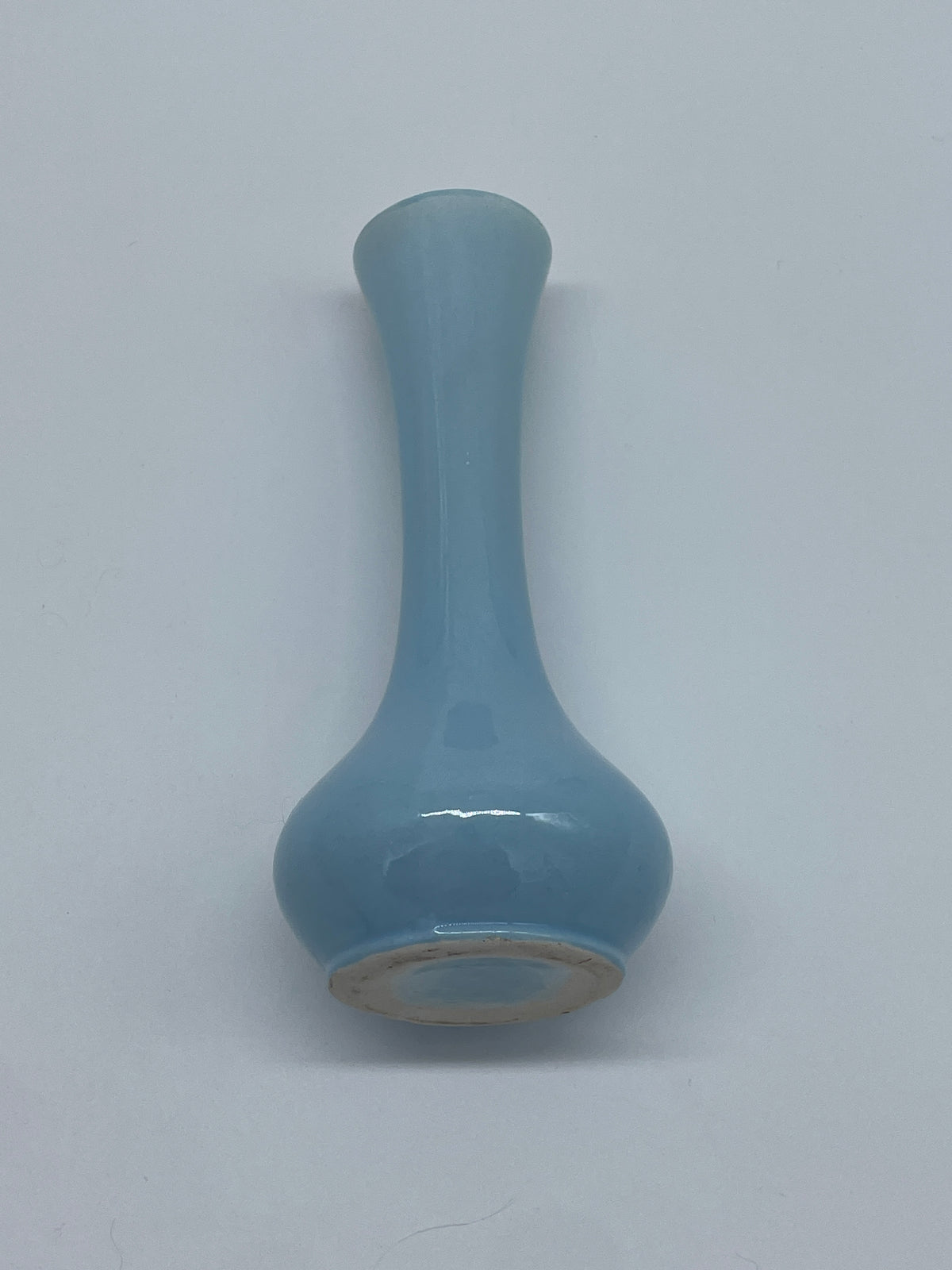 Vintage Powder Blue Ceramic Bud Vase – Long Neck
