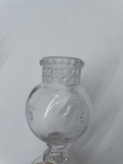 Antique Vacuum Oil Company Clear Glass Oil Lamp Font – Embossed