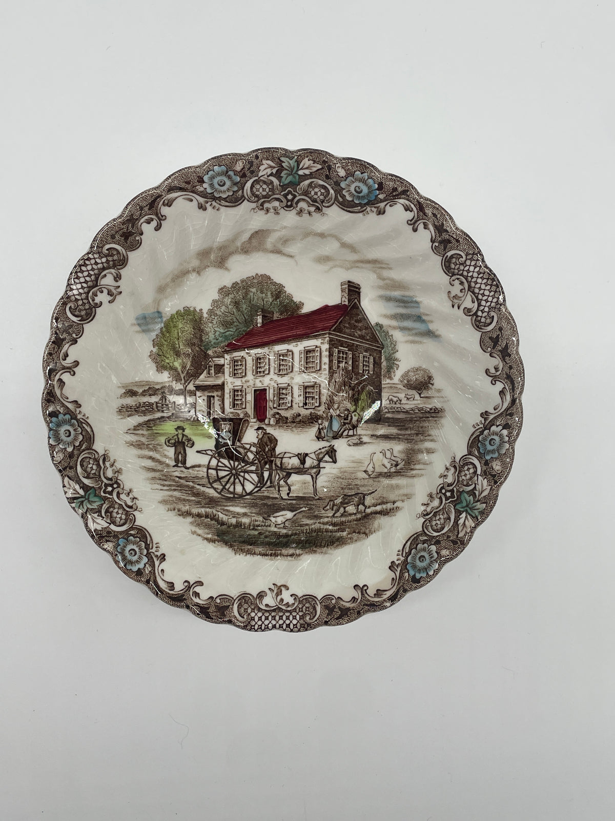 Vintage Johnson Brothers Heritage Hall Pennsylvania Fieldstone Ironstone Bowls – Set of 6