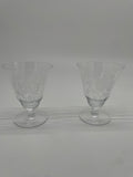 Vintage Etched Rose Crystal Stemmed Goblets – Set of 2