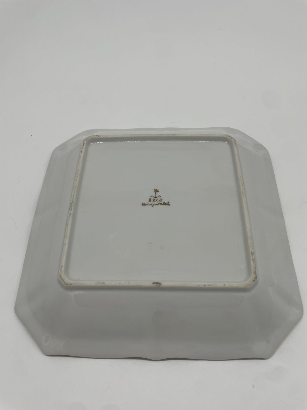 Vintage LSCO Hand-Painted Porcelain Square Serving Plate – Yellow Floral & Gold Trim
