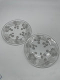 Vintage Clear Glass Strawberry & Blossom Plates – Set of 2