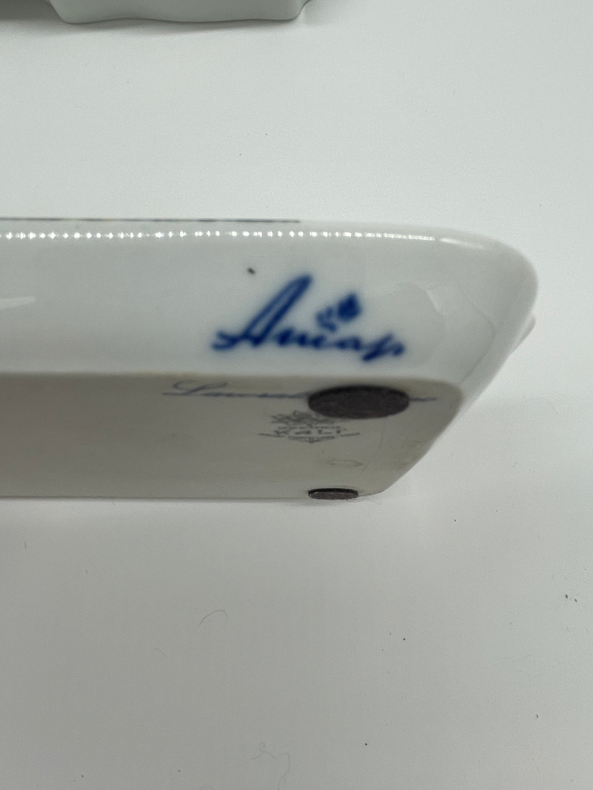 Vintage ANCAP Italy Decoro Kali Lotus Porcelain Vanity Box & Tray SetBC-ANCAP-KALI-001