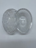 Vintage Avon Mother’s Day 1977 Clear Glass Egg-Shaped Covered Dish with Lid